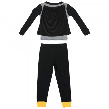 Batman Cosplay 2-Piece Long Sleeve Toddler Pajama Set with Cape
